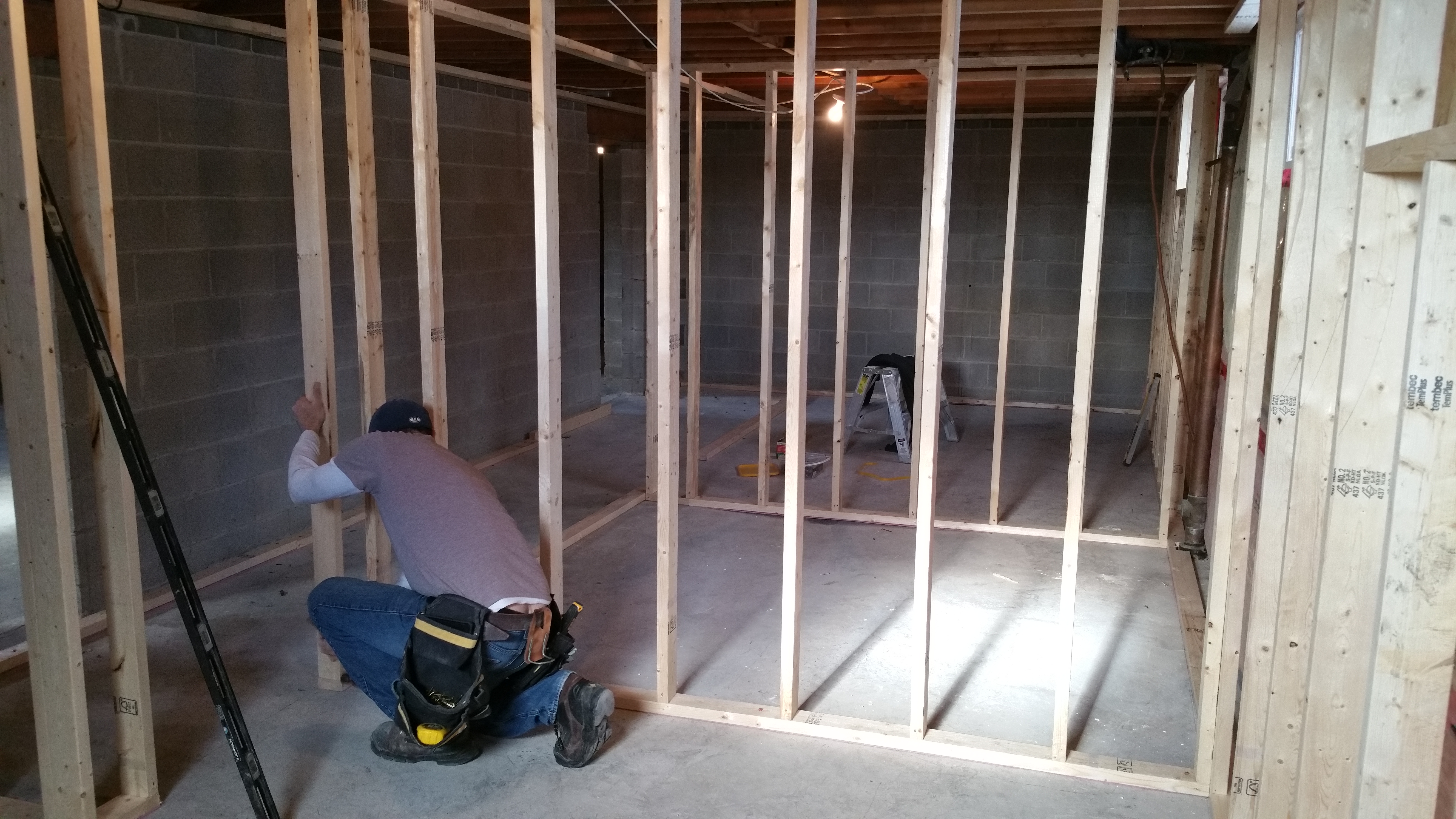 Build Tru Group basement renovation in progress