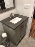 bathroom vanity with recessed sink
