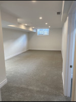 finished basement with LED pot lighting